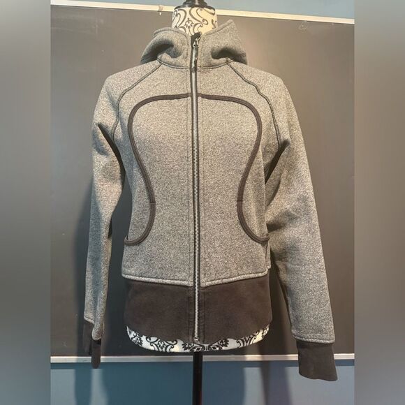 lululemon athletica Tops - Lululemon Athletica Gray and Black Scuba Hoodie
